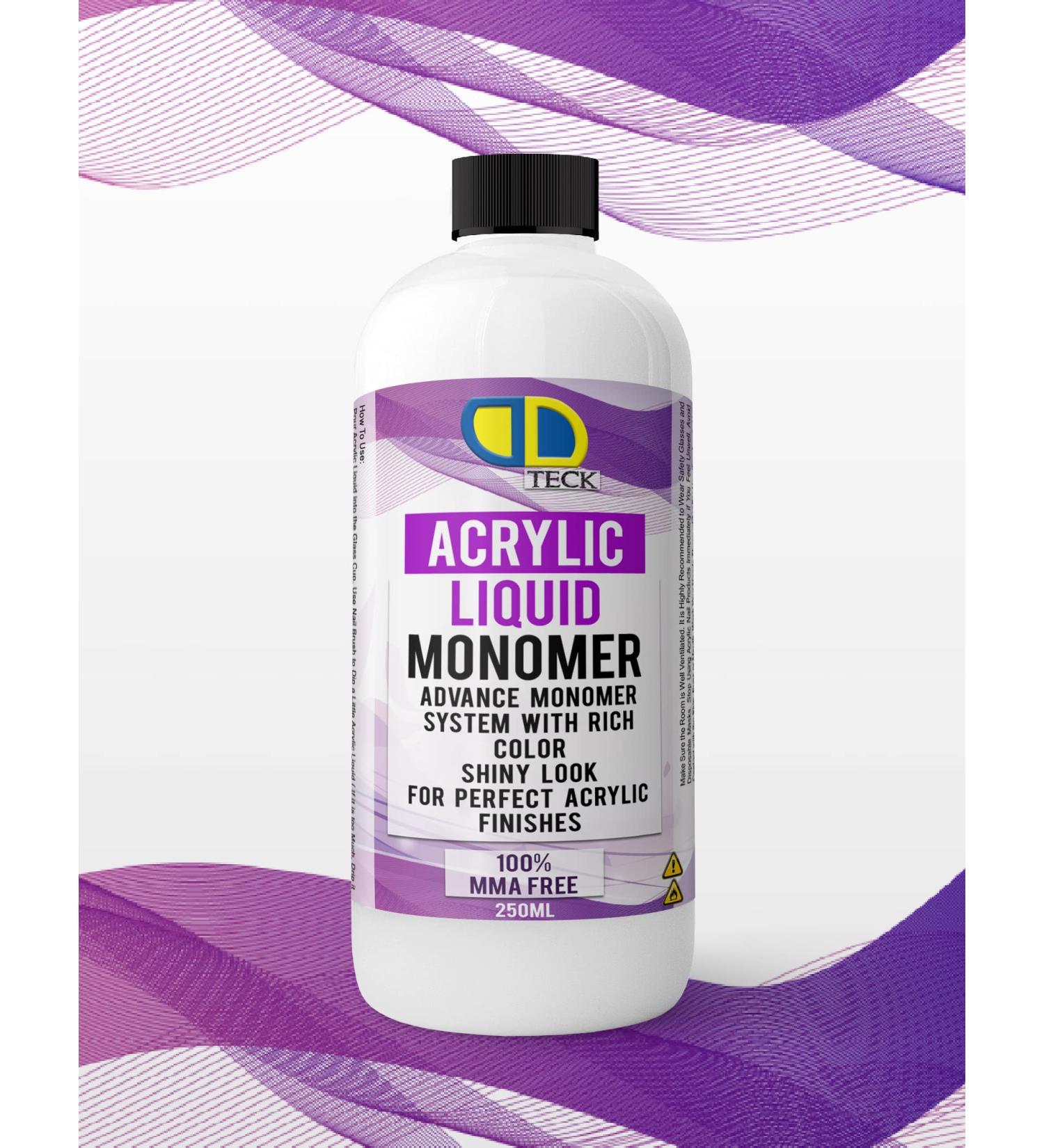 Acrylic Liquid Monomer Non-Yellow Monomer Acrylic Nail Liquid MMA Free Professional Salon Quality Acrylic Nails Extensions Nail Art 250ml