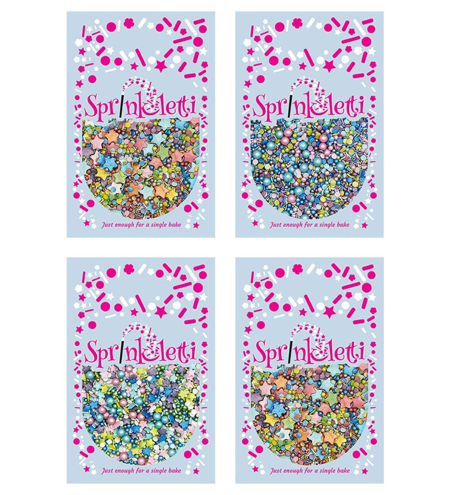 Sprinkletti Favourites Themed Box - 4 Pouches x 30g Edible Cupcake Decorations - Buy Online on GoSupps.com