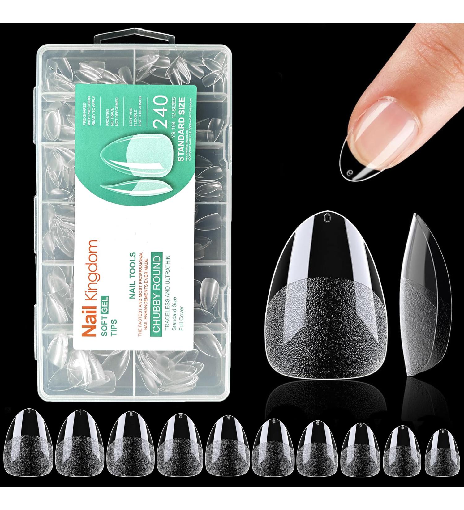 240 Pieces Short Almond Nail Tips Pre-Polished Resin Art for Gel Nails | Ideal for Nail Studios & DIY Nail Art - Buy Online on GoSupps.com