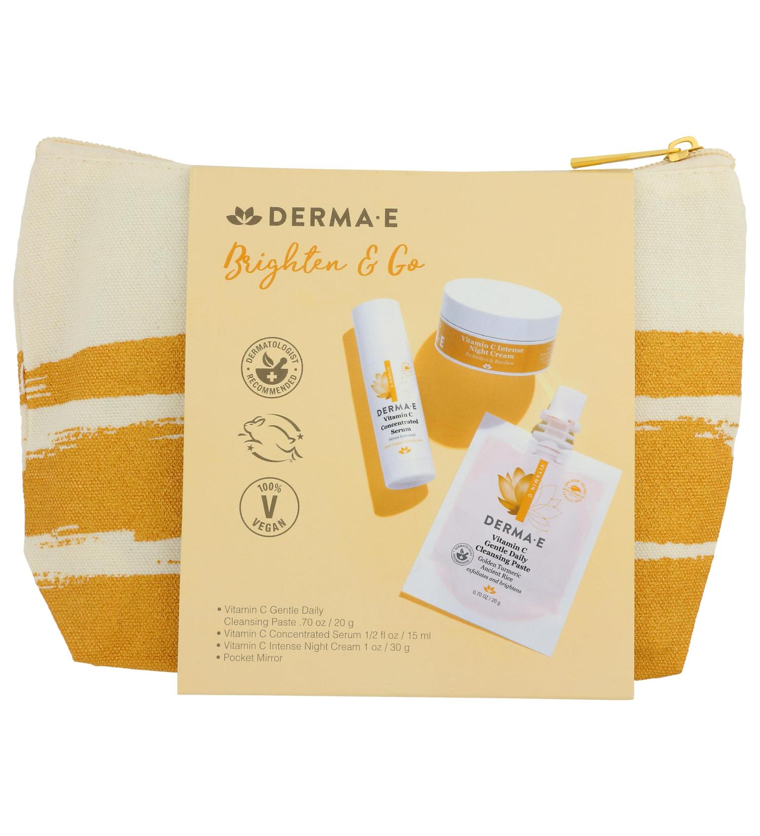 DERMA E Vitamin C Cosmetic Bag Kit - Brighten Your Skin | International Shipping Available - Buy Online on GoSupps.com