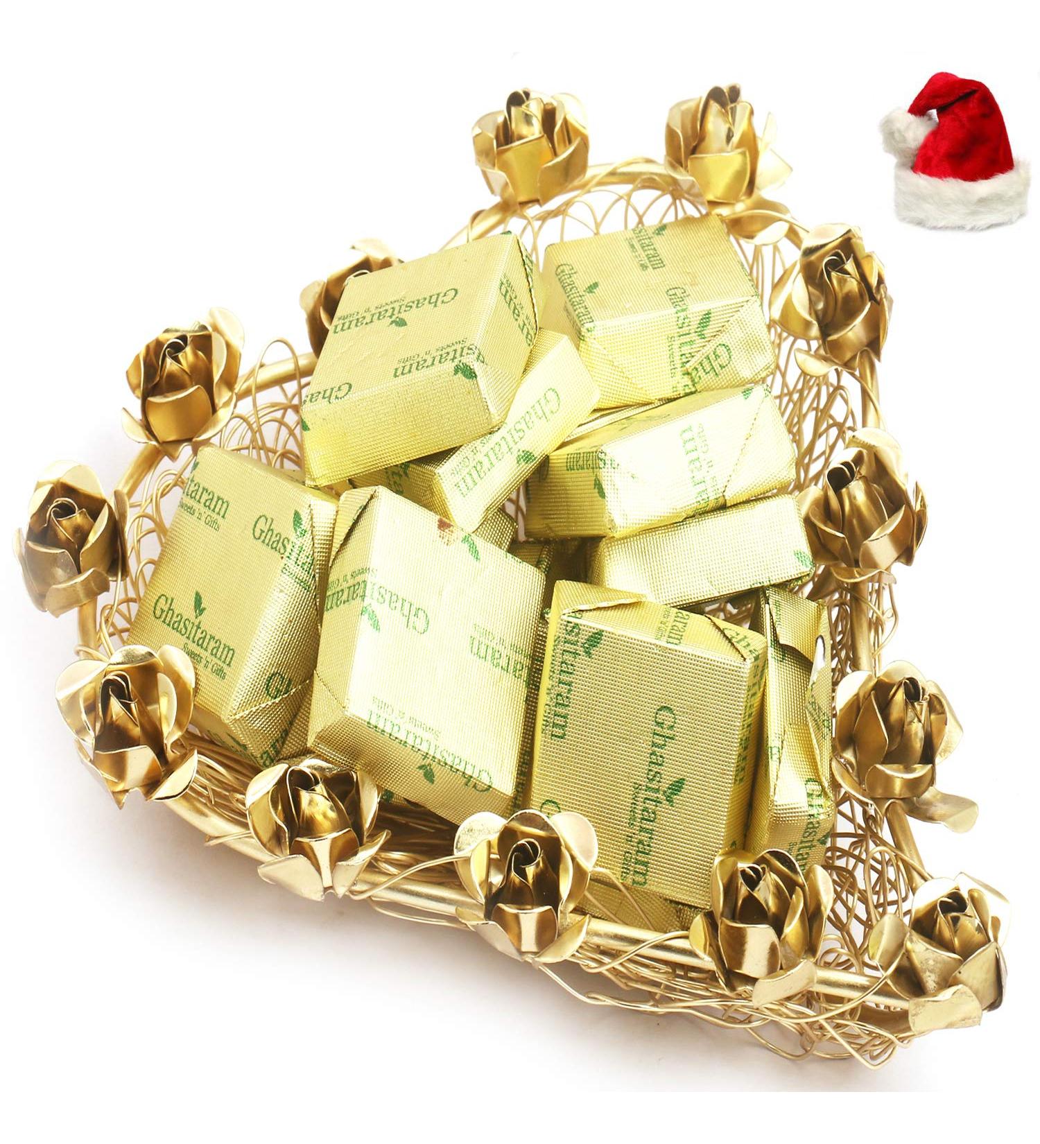 Ghasitaram Gifts Christmas Gifts Sugarfree Chocolates- Mesh Heart Sugarfree Chocolates Tray Chocolate Mesh Heart Sugarfree Chocolates Tray with Cap - Buy Online on GoSupps.com