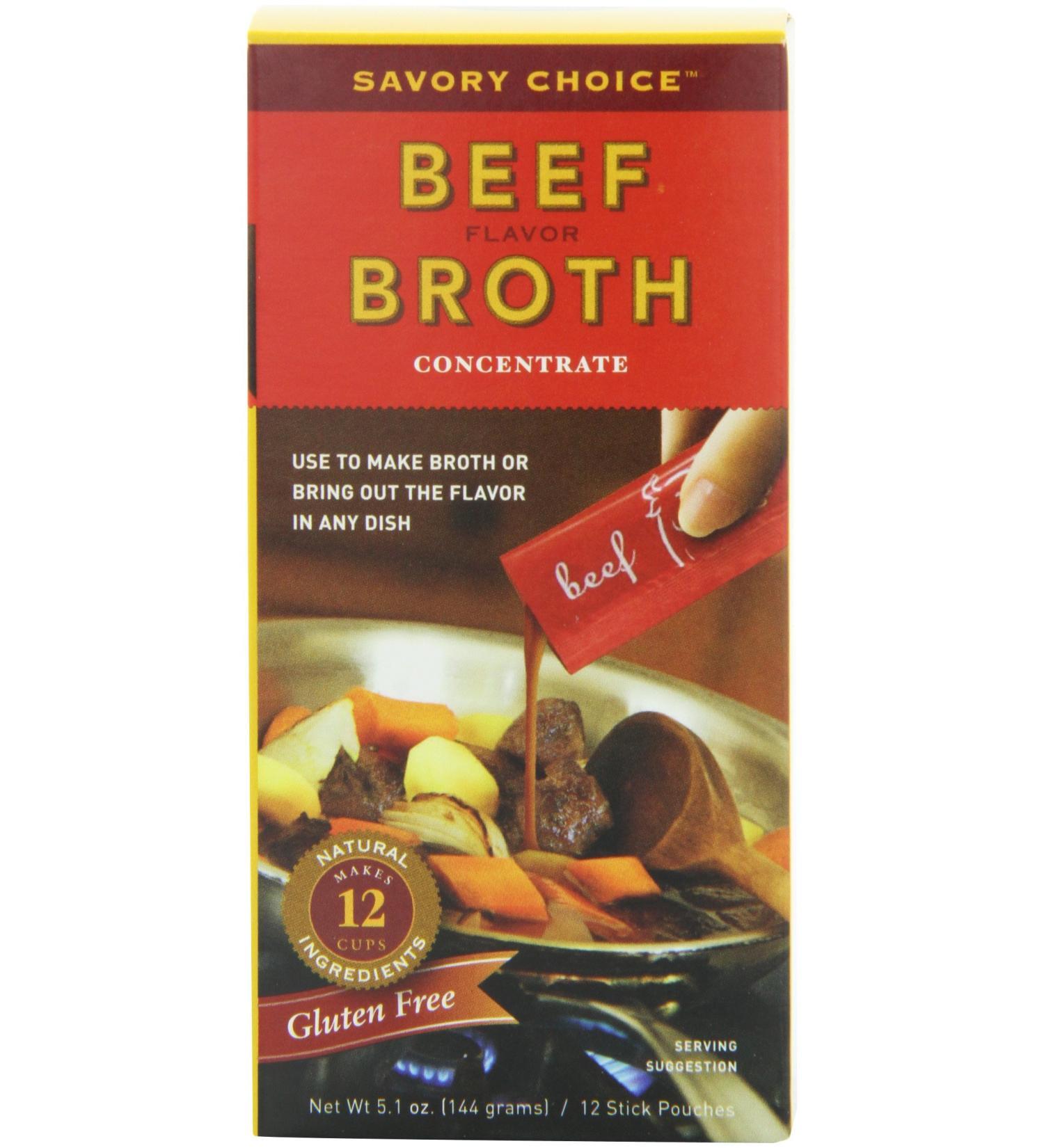 Savory Choice Liquid Beef Broth Concentrate 5.1oz - Pack of 4 | Premium Quality - Buy Online on GoSupps.com