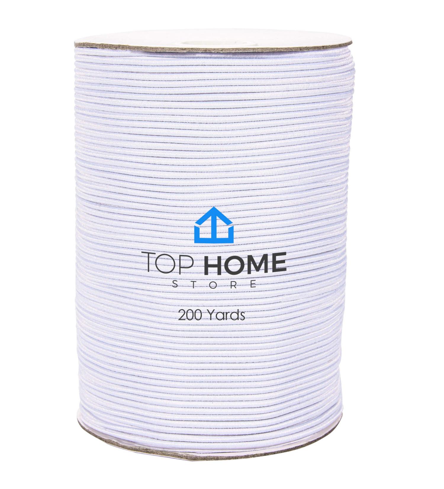 Elastic Thread 2mm 200 Yards - Stretchy Polyester Latex String Roll for Sewing, Jewelry, Bracelet Making - White Beading Cord by Top Home Store - Buy Online on GoSupps.com
