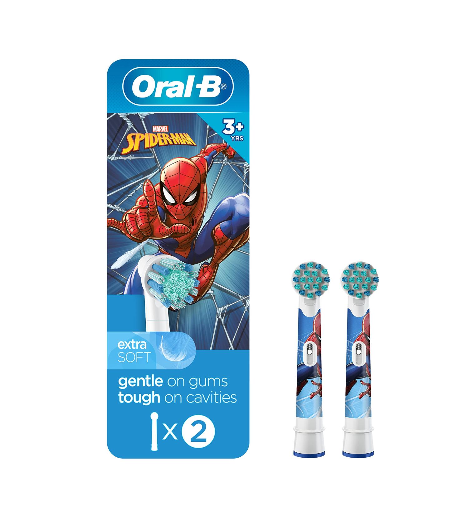 Oral-B Kids Extra Soft Spiderman Replacement Brush Heads - 2 Count - Buy Online on GoSupps.com