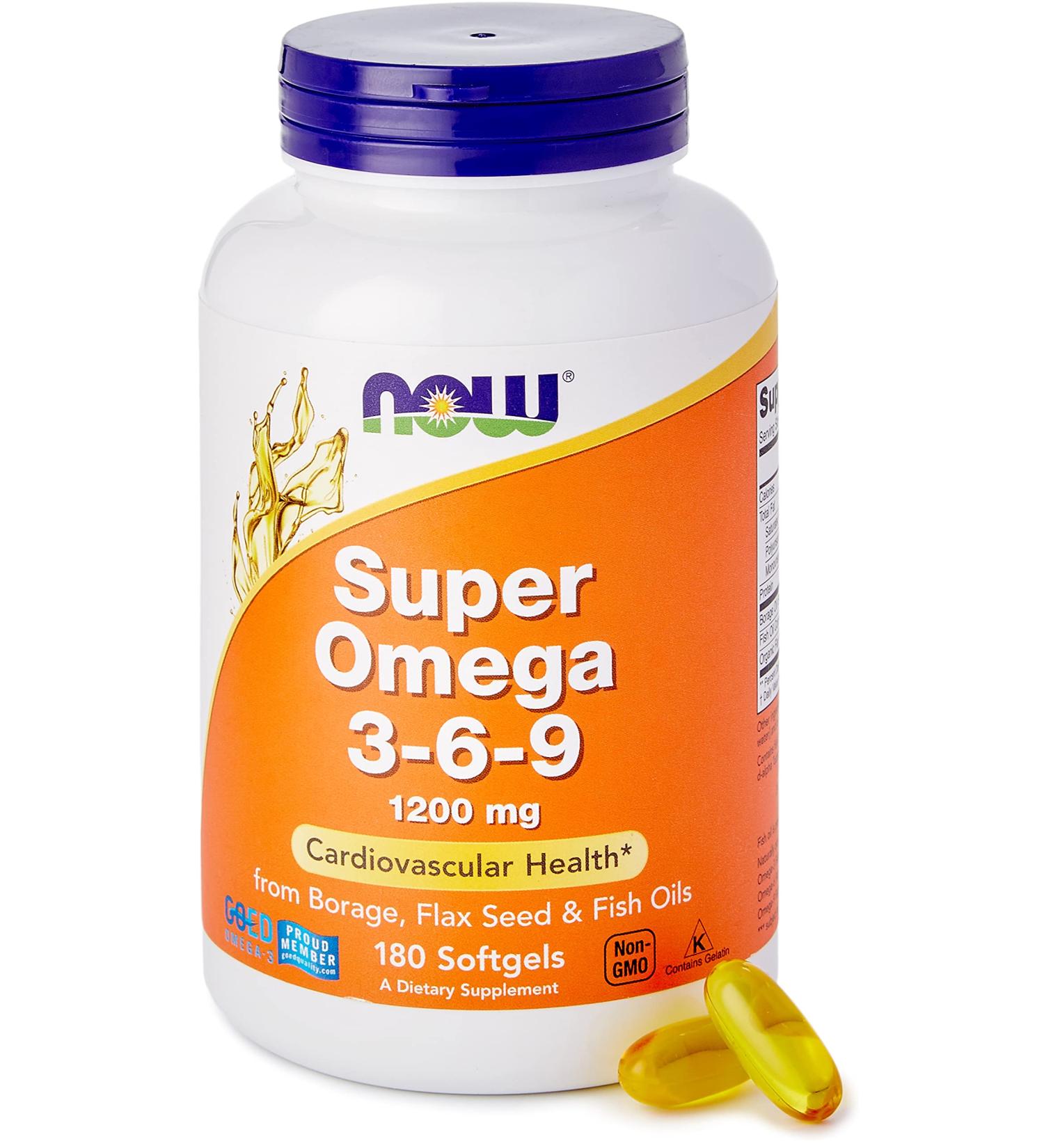 Now Foods Super Omega 3-6-9, 1200mg, 180 Softgels â€“ Premium Omega Fatty Acids for Heart & Joint Health - Buy Online on GoSupps.com