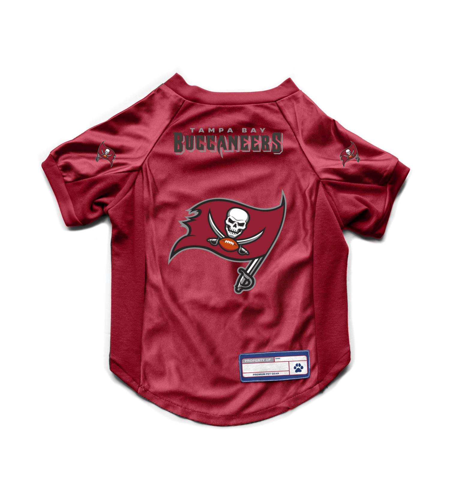 Shop LittleArth NFL Tampa Bay Buccaneers Stretch Pet Jersey - Size L | Team Color Dog Apparel - Buy Online on GoSupps.com