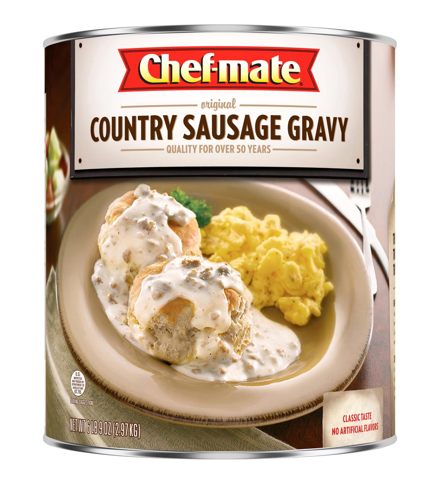 Chef-mate Country Sausage Gravy, 6 lb 9 oz #10 Can - Breakfast Sausage for Delicious Biscuits and Gravy - Buy Online on GoSupps.com