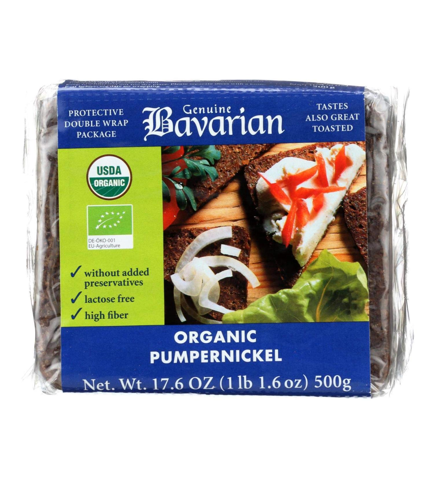 Genuine Bavarian Organic Pumpernickel Bread - 17.6 oz (6 PacksCase) | Healthy Artisan Snack - Buy Online on GoSupps.com