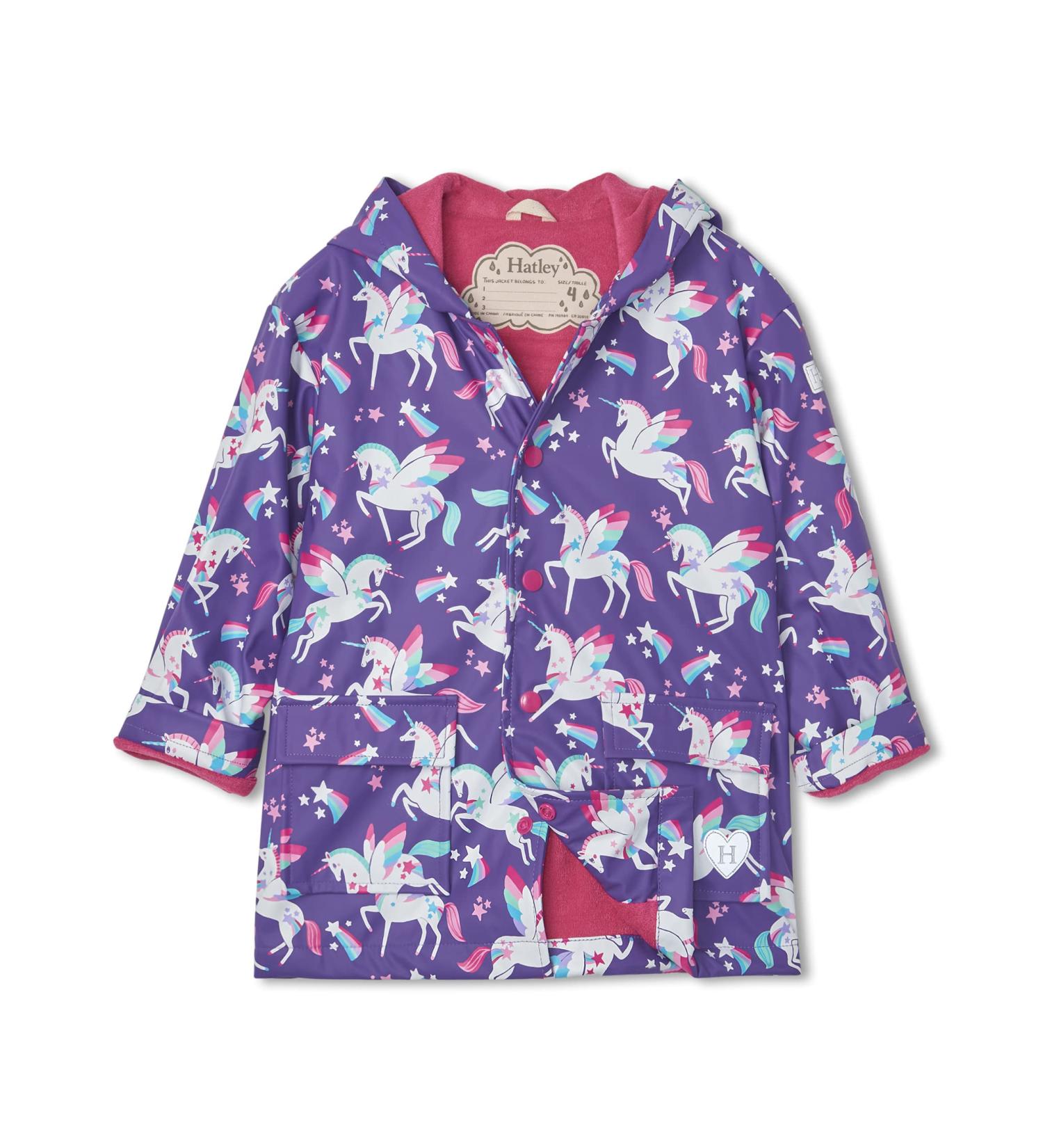 Hatley Girls' Rainbow Winged Unicorns Printed Raincoat - Size 12 Years - Buy Online on GoSupps.com
