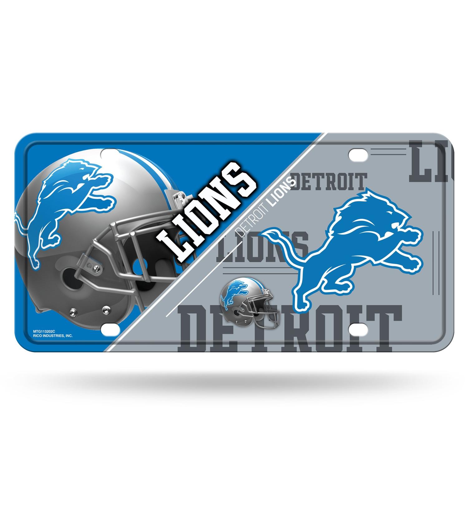 Shop Rico Industries NFL Detroit Lions Unisex License Plate - Official Metal Team Color | Perfect for Fans! - Buy Online on GoSupps.com