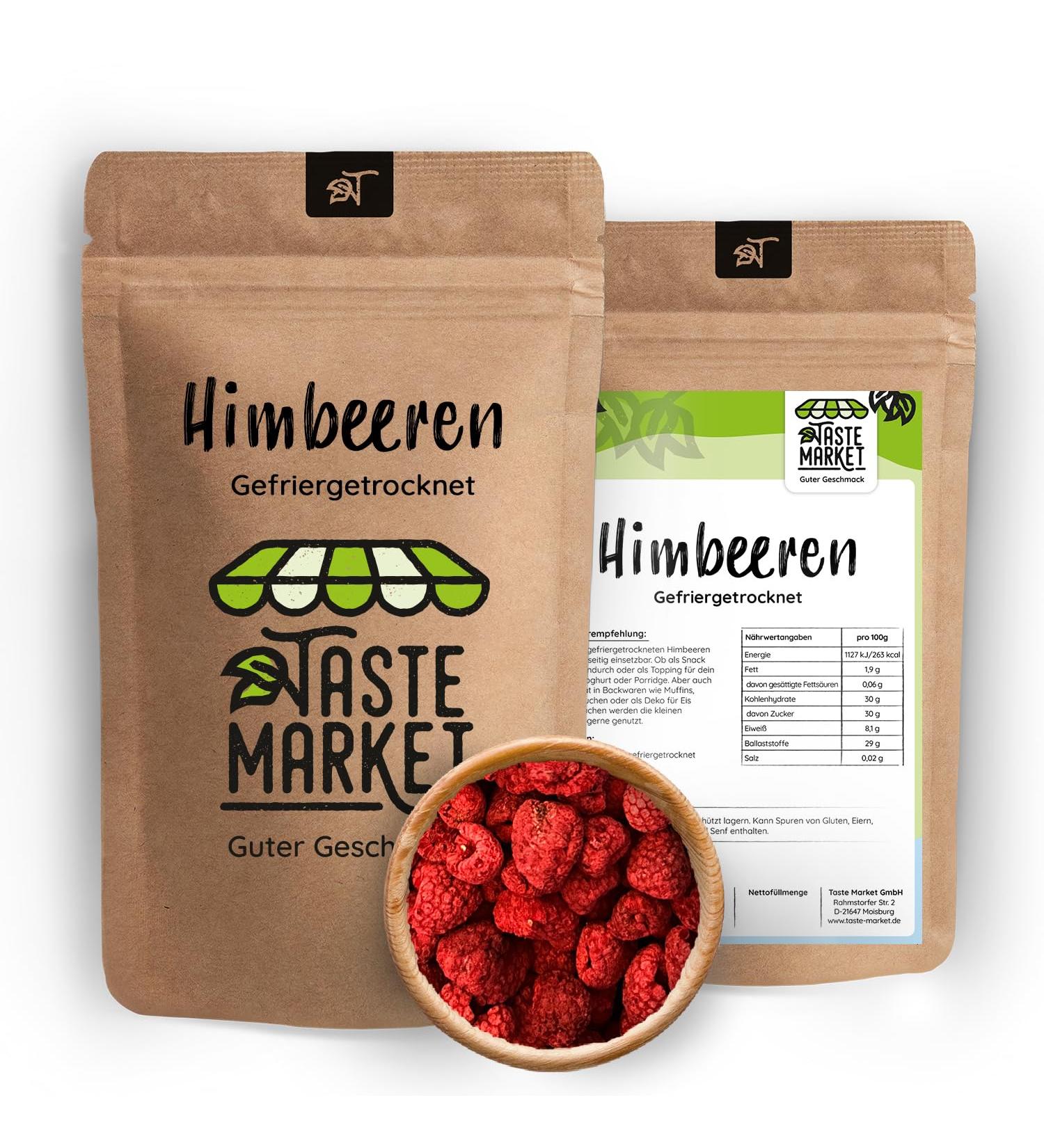  TASTE Guter Geschmack 200g freeze-dried raspberries | whole freeze-dried raspberries | premium quality | no additives from Taste Market - Buy Online on GoSupps.com