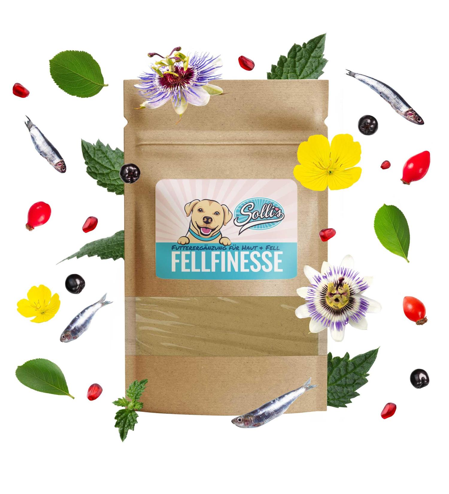 Sollis Fellfinesse - Change of Fur Support for Dogs | Itching Dermatitis & Hair Loss Relief | Skin & Fur Care | 300g - Buy Online on GoSupps.com