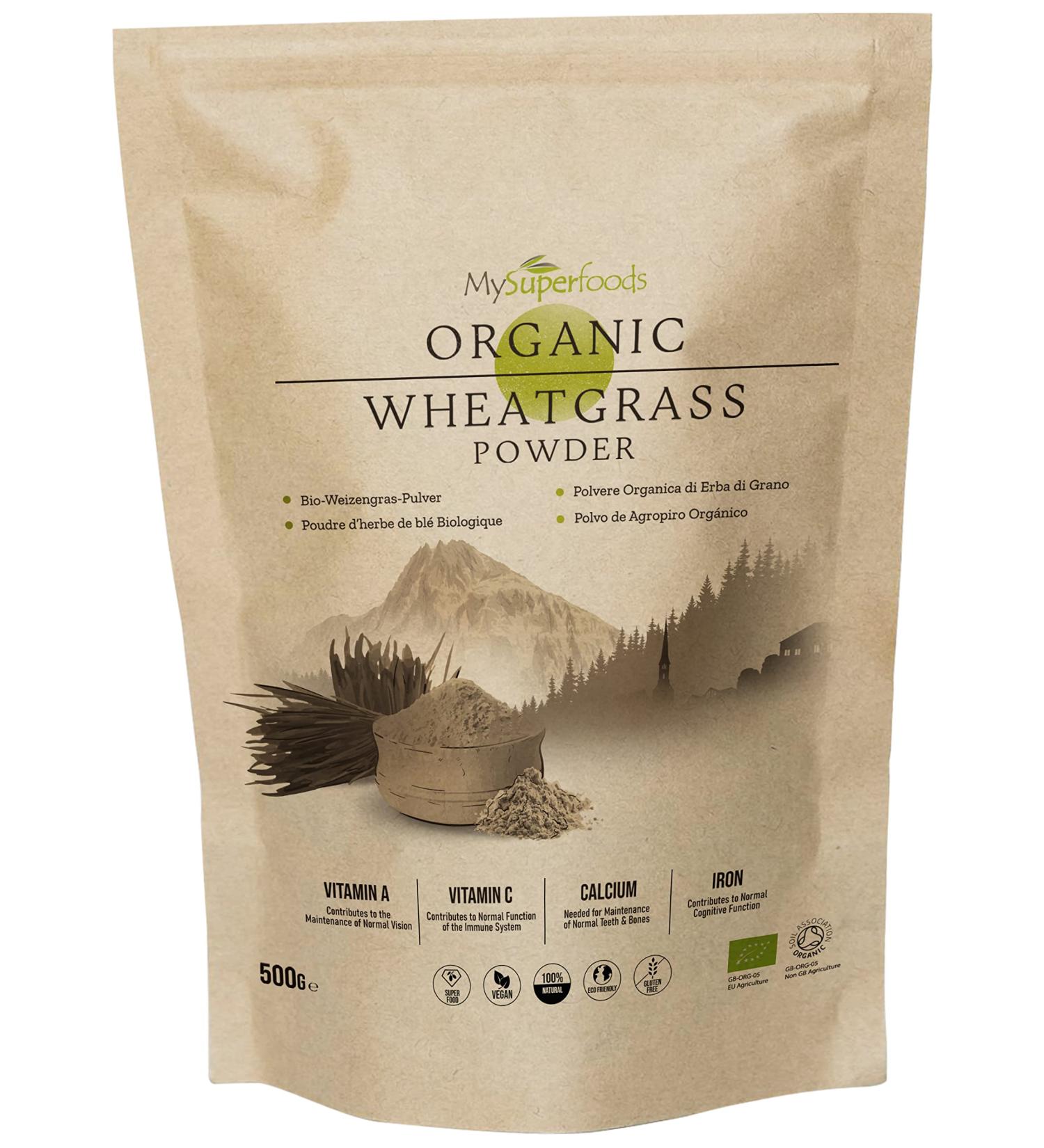 Organic Wheatgrass Powder 500g - High Chlorophyll Content - MySuperfoods (Pack of 1) - Buy Online on GoSupps.com