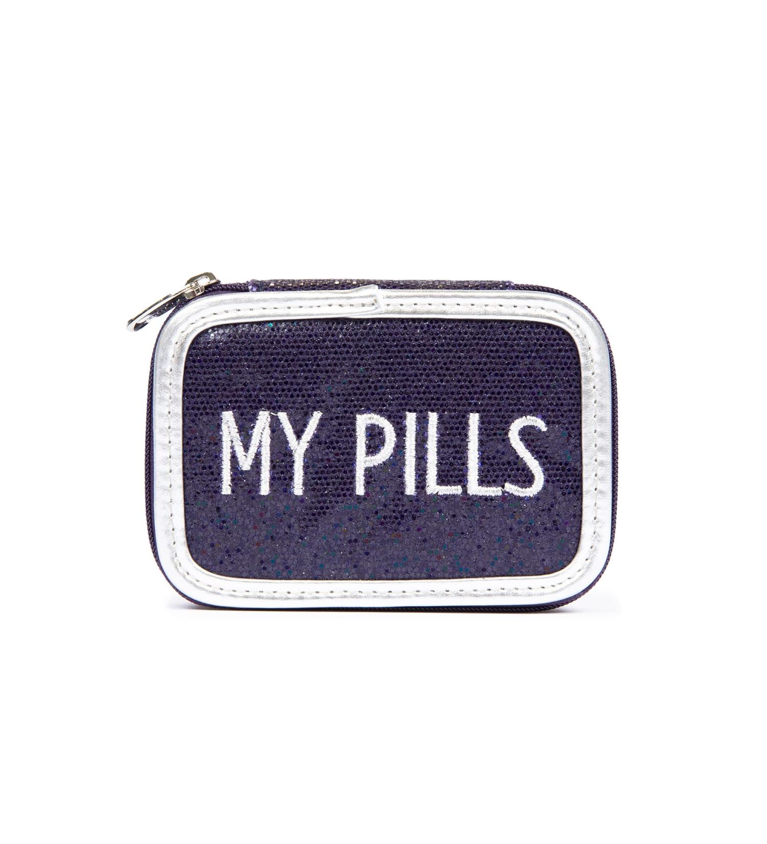MIAMICA Women s Zippered Pill Case - 8-Day Removable Organizer Compact Weekly Medicine Box in Navy Glitter - Buy Online on GoSupps.com
