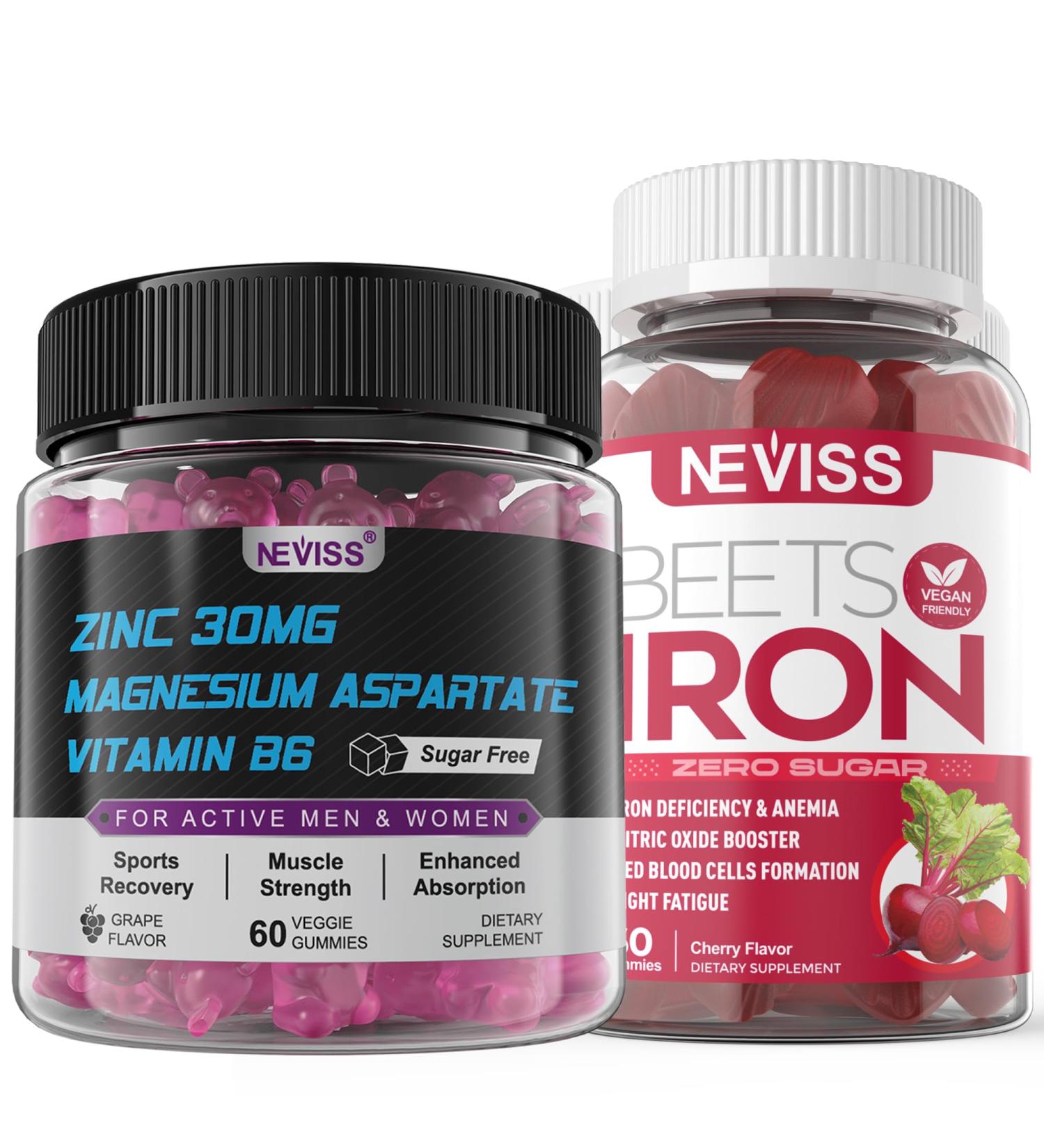 Iron Gummies with Zinc and Magnesium Supplement - Buy Online on GoSupps.com