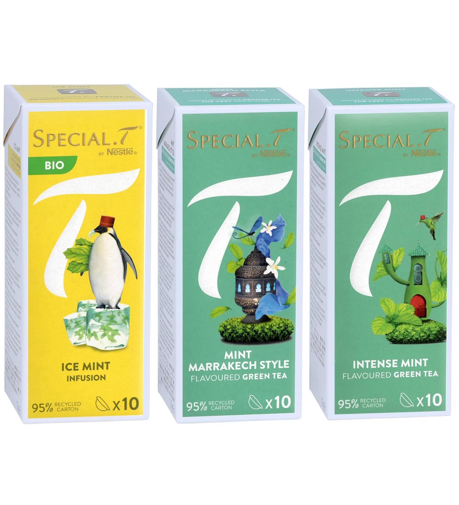Special.T - Mint Blend - organic herbs - and green teas (3 varieties of 10 capsules) - Buy Online on GoSupps.com