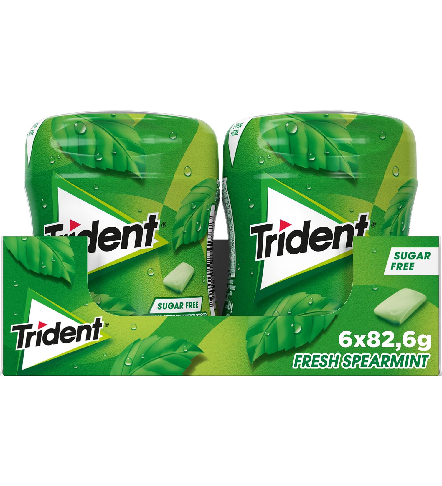 Trident Fresh Spearmint Sugar Free Chewing Gum 82.8 g. Pack of 6  - Buy Online on GoSupps.com