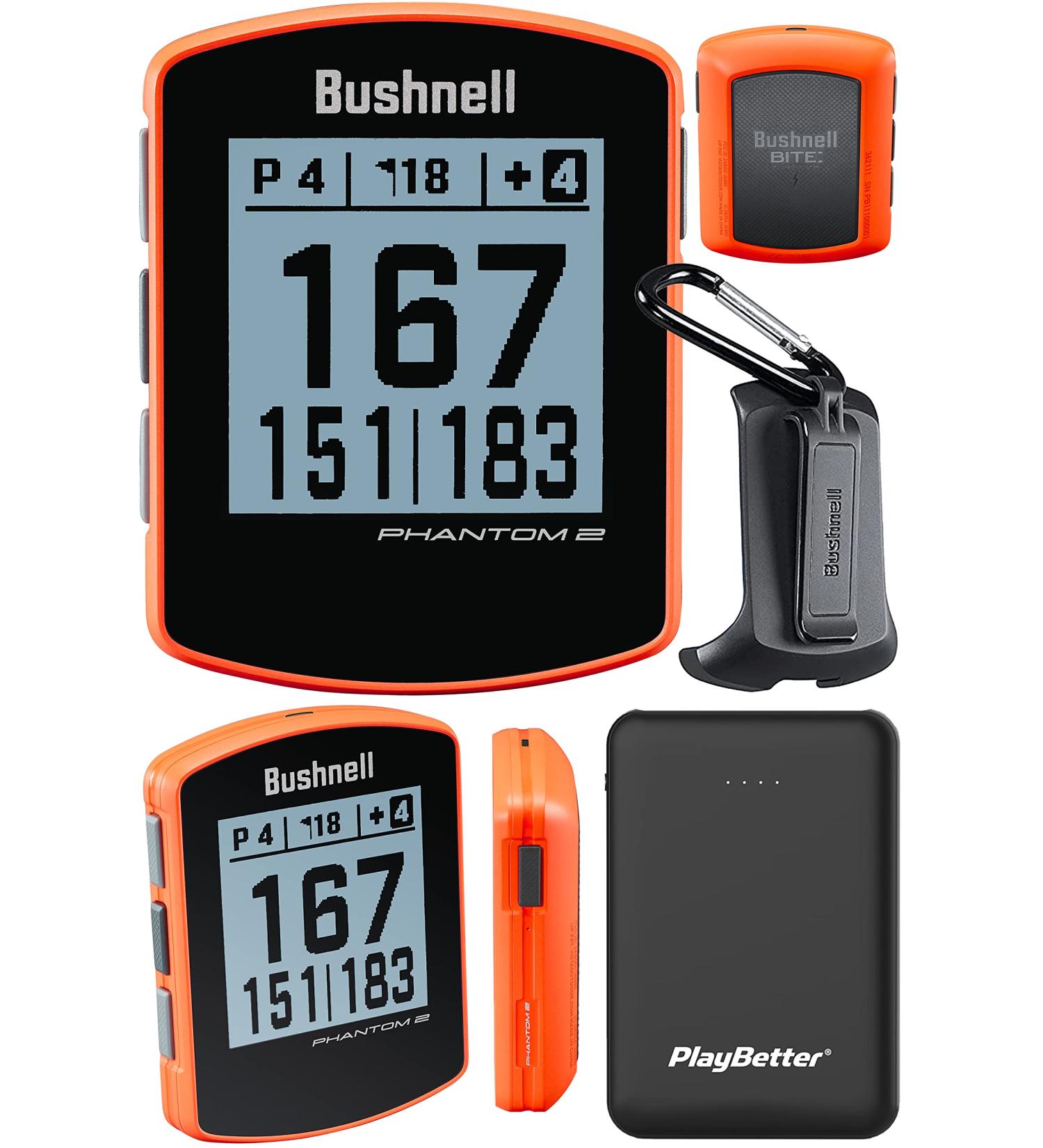 Bushnell Phantom 2 (Neon Orange) GPS Golf Handheld Power Bundle - 2021 Model | PlayBetter Portable Charger | Distance Rangefinder Device | Built-in Magnetic Mount | 38,000+ Courses | Accurate Distances - Buy Online on GoSupps.com