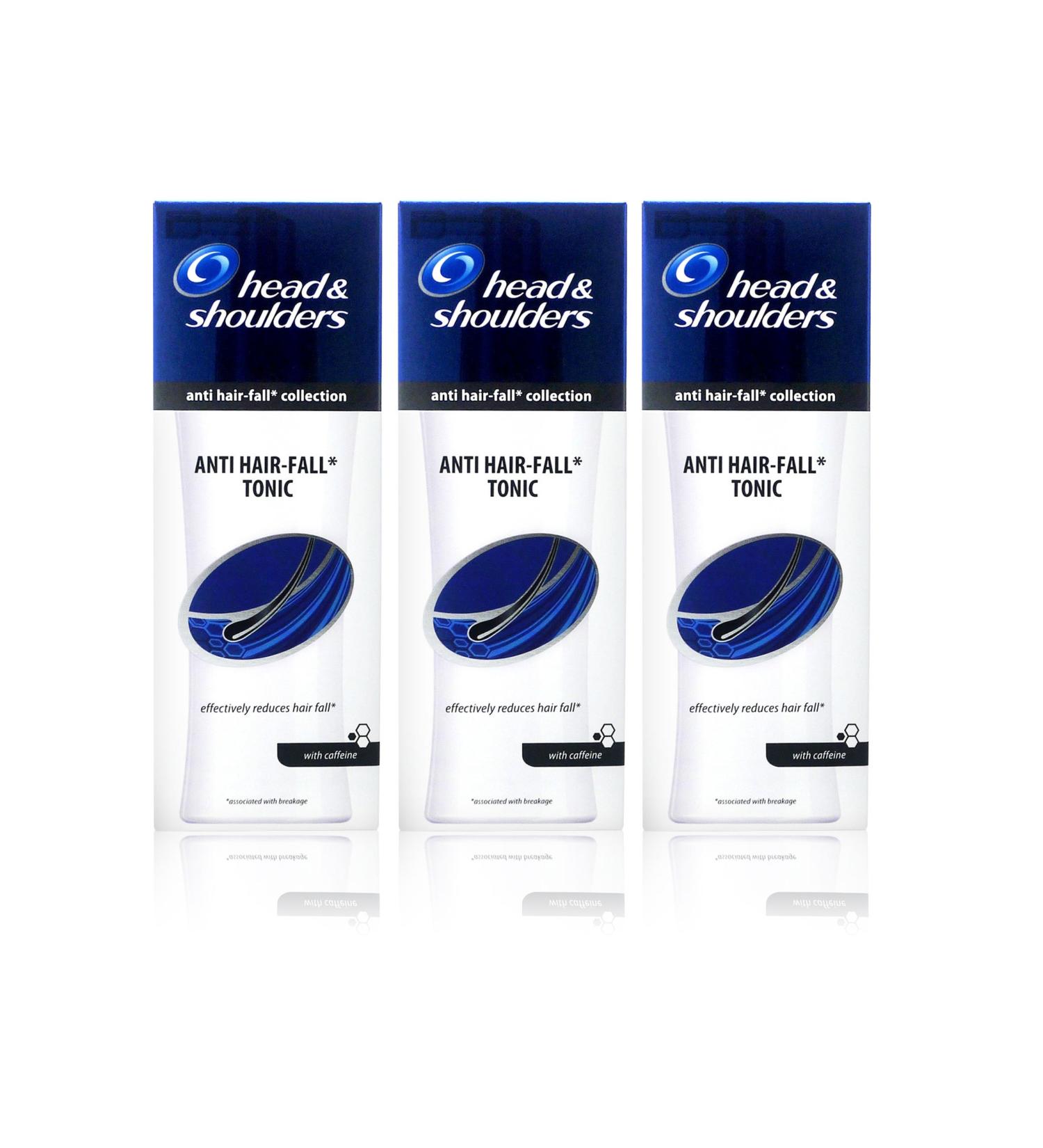 Head & Shoulders Anti Hair-Fall Tonic with Caffeine - 125ml (3 Pack) | Best Solution for Stronger Hair - International Shipping Available - Buy Online on GoSupps.com