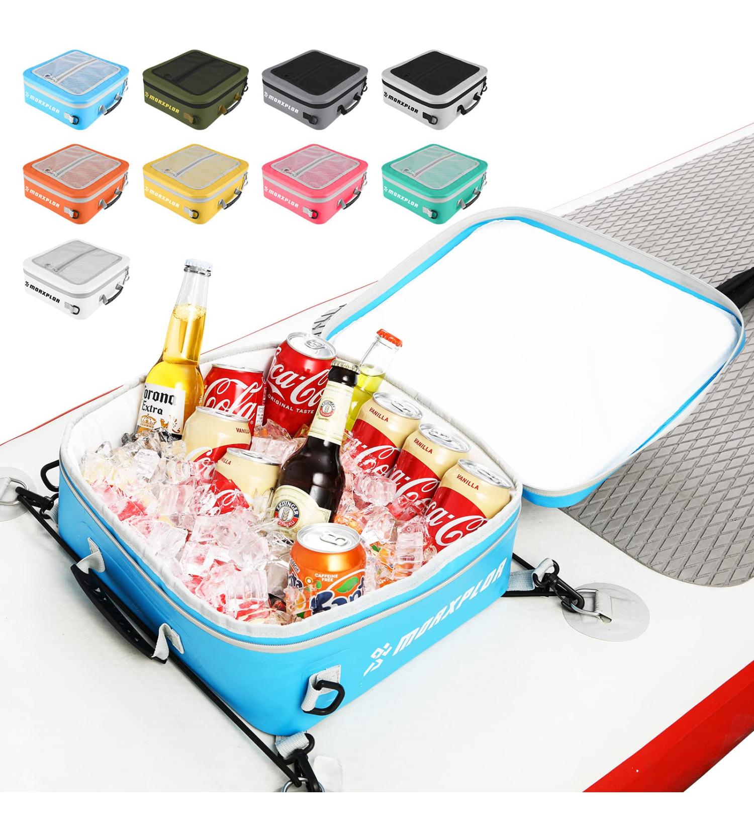 Morxplor Waterproof PVC Paddleboard Cooler Deck Bag - Blue | 12 Can Surf Sup Deck Cooler with Mesh Top Pocket | Adjustable Straps | Ideal for Paddleboarding - Buy Online on GoSupps.com