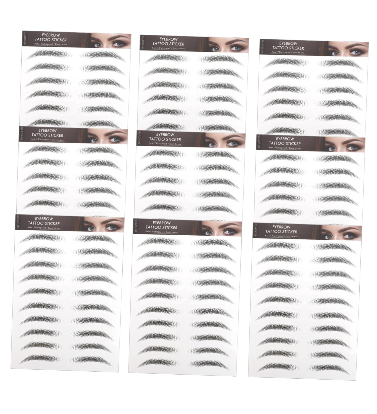 PLAFOPE Black Eyebrows 10pcs Imitation Eco Eyebrow Sticker Stickers Water Transfer Eyebrow Sticker Eyebrow Lines 6d - Buy Online on GoSupps.com