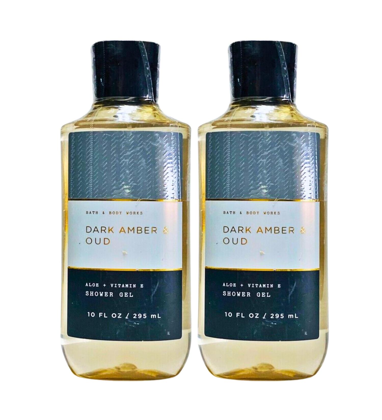 Bath & Body Works Shea + Vitamin E Shower Gel Set of 2 10oz Each (Dark Amber Oud)