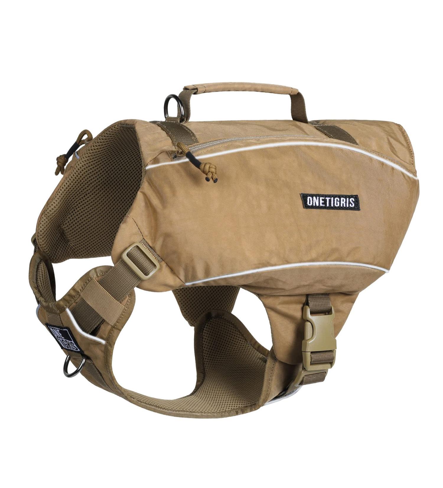 OneTigris Y-Shaped Dog Backpack No Pull CAMLUS Dog Saddle Bag | Lightweight Dog Pack for Hiking, Hunting, Camping | Medium Brown - Buy Online on GoSupps.com