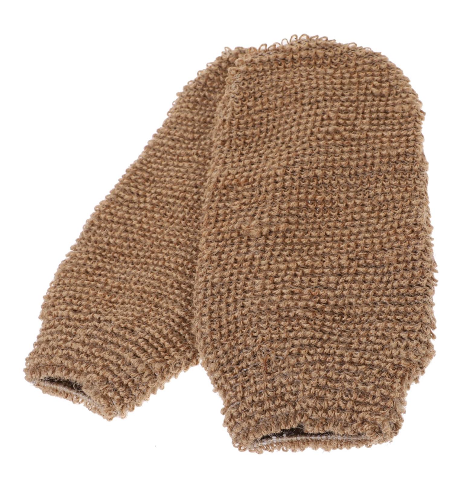 FOMIYES 2pcs Exfoliating Body Scrub Gloves Set - Natural Bathroom Shower Mitts for Smooth Skin - Beige - Buy Online on GoSupps.com