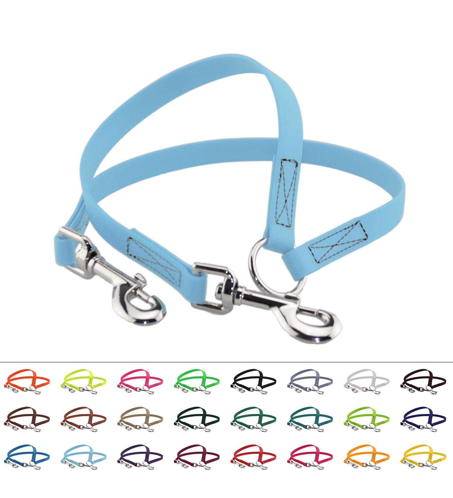 Buy BioThane Coupling for Two Dogs | 0.3m Cyan/Turquoise Coupling Leash - Selectable Widths | Durable & Stylish Dog Leash - Buy Online on GoSupps.com