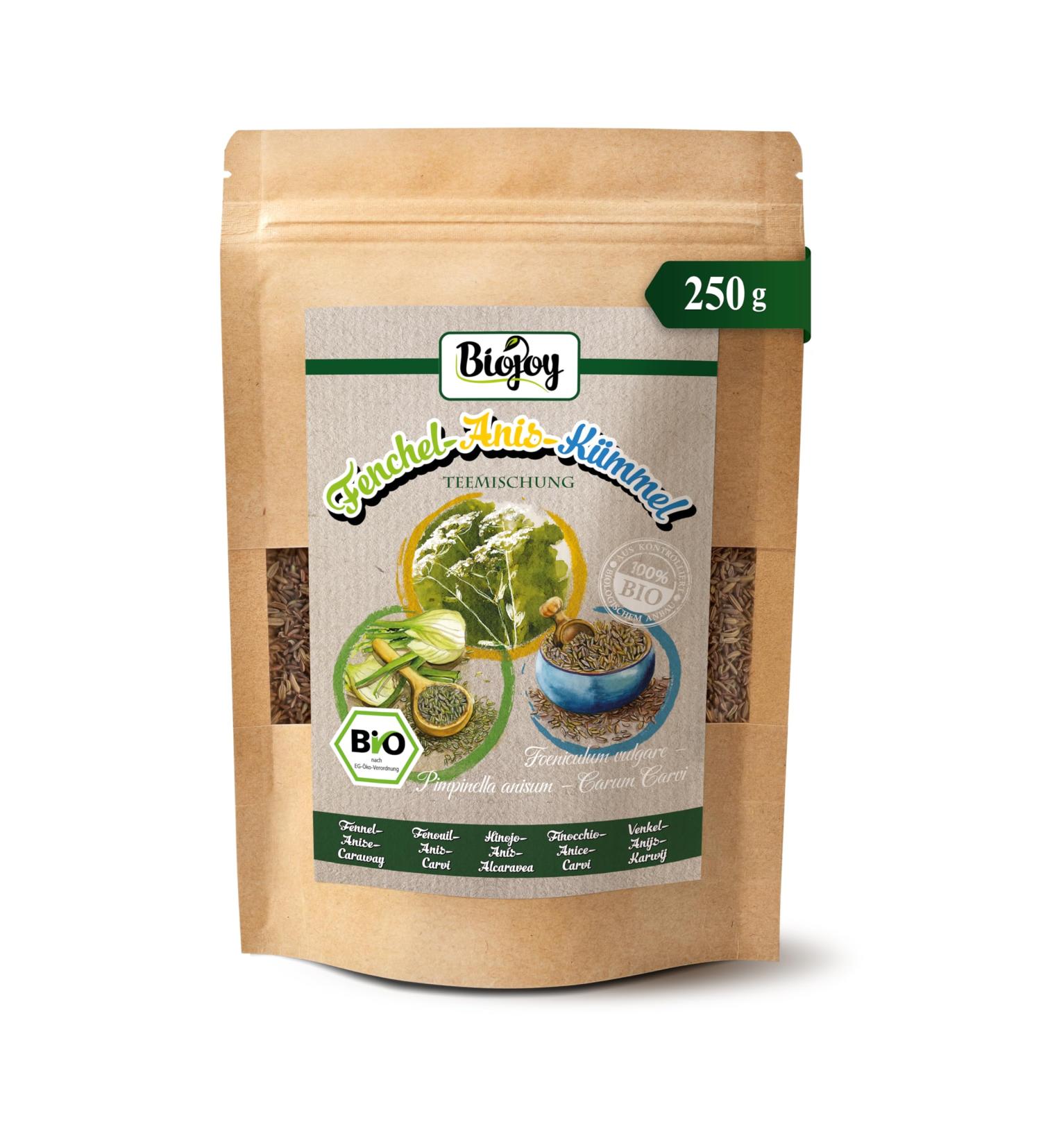  Biojoy Biojoy Organic Anise Caraway Fennel Herbal Tea (250g) whole seeds without additives - Buy Online on GoSupps.com