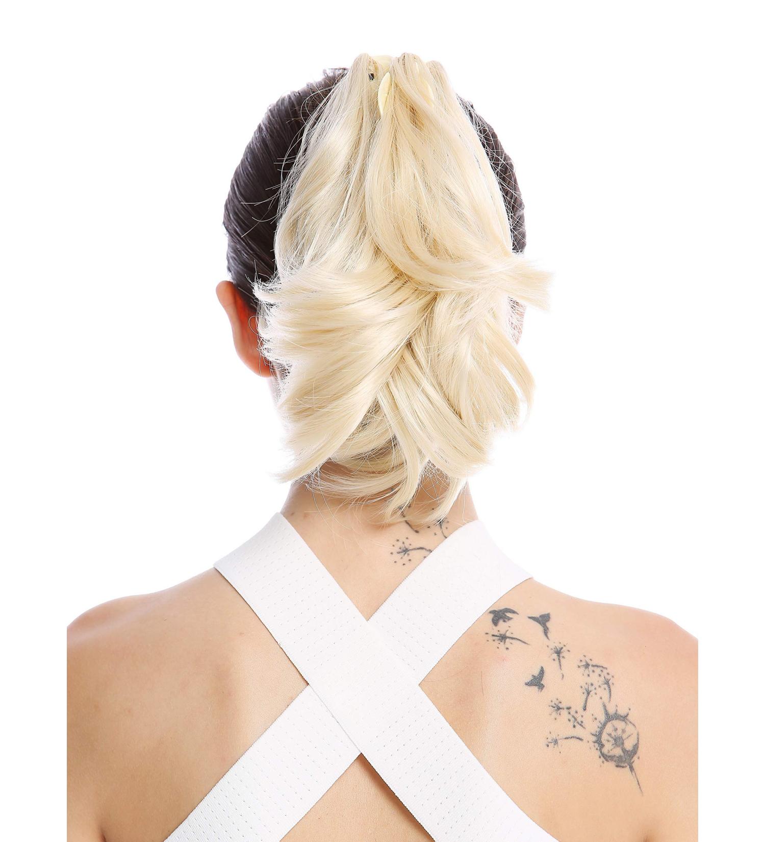 WIG ME UP 506-V-613 Short Wavy Platinum Blonde Hairpiece Braid Ponytail | 25 cm International Shipping - Buy Online on GoSupps.com