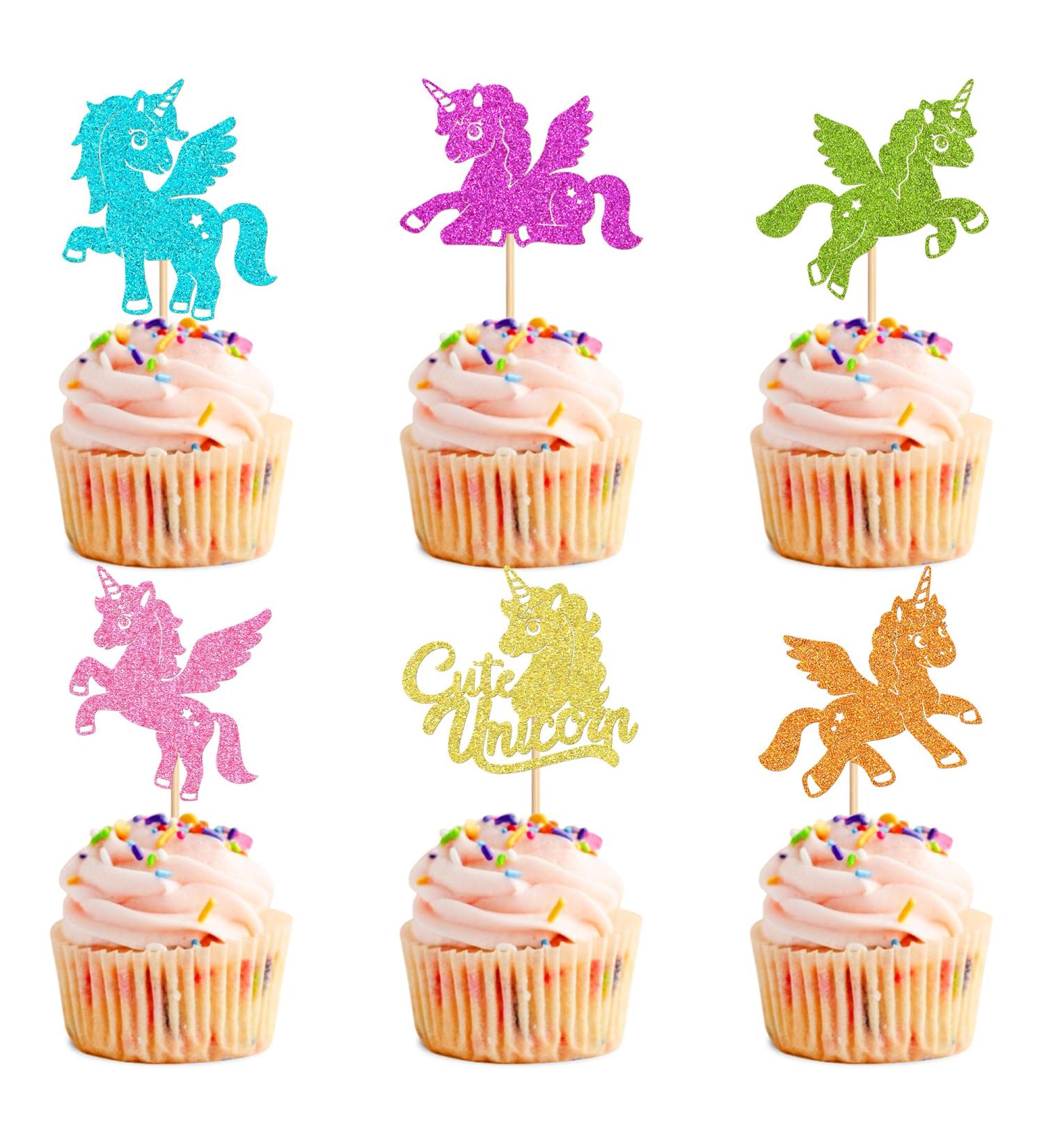 Ercadio 24 Pack Cute Unicorn Cupcake Toppers Fantasy Unicorn Cupcake Picks Unicorn Horse Decor for Unicorn Theme Baby Shower Birthday Party Supplies Unicorn Cute Cute Orange - Buy Online on GoSupps.com