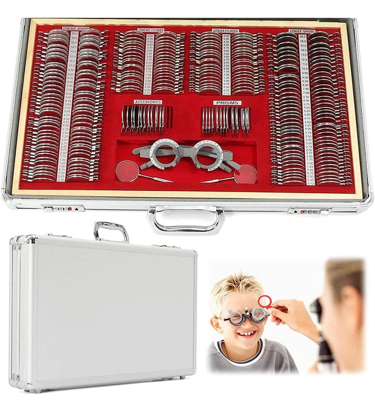 Buy EAYH 266-Part Optical Test Lens Set | Adjustable Test Frame & Eye Protection | Ophthalmological Test Case Lenses with Aluminum Storage Case - International Shipping - Buy Online on GoSupps.com