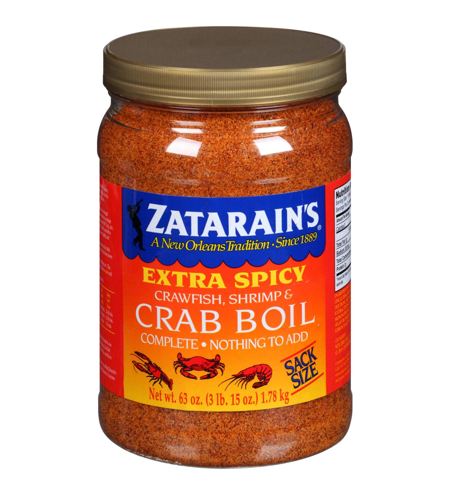 Zatarain's Extra Spicy Crawfish Shrimp Crab Boil 63 oz - Authentic Louisiana Flavor - Buy Online on GoSupps.com