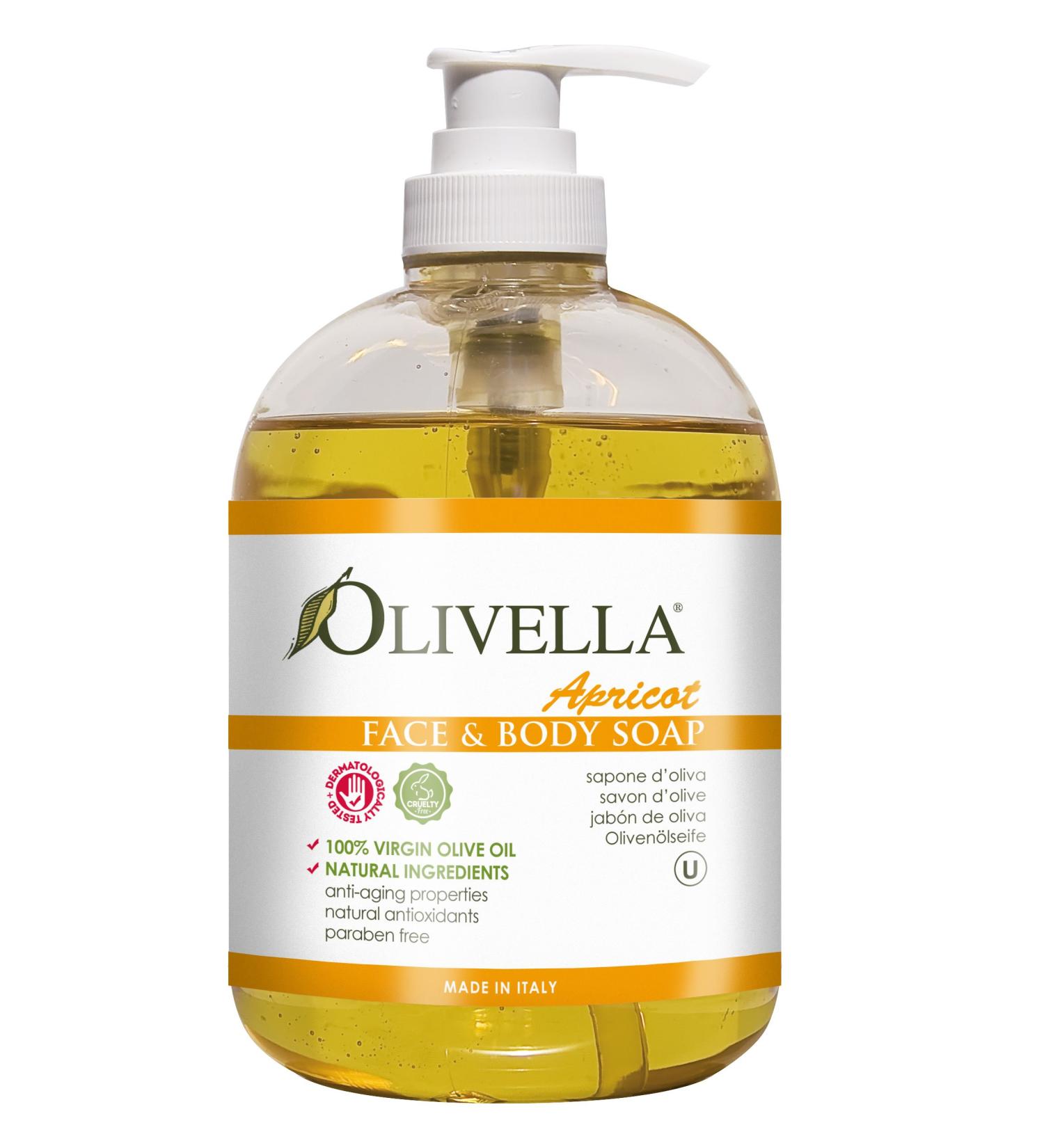 Buy OLIVELLA Apricot Liquid Soap - 16.9 Fl Oz | Premium Natural Skincare | Ships Internationally - Buy Online on GoSupps.com