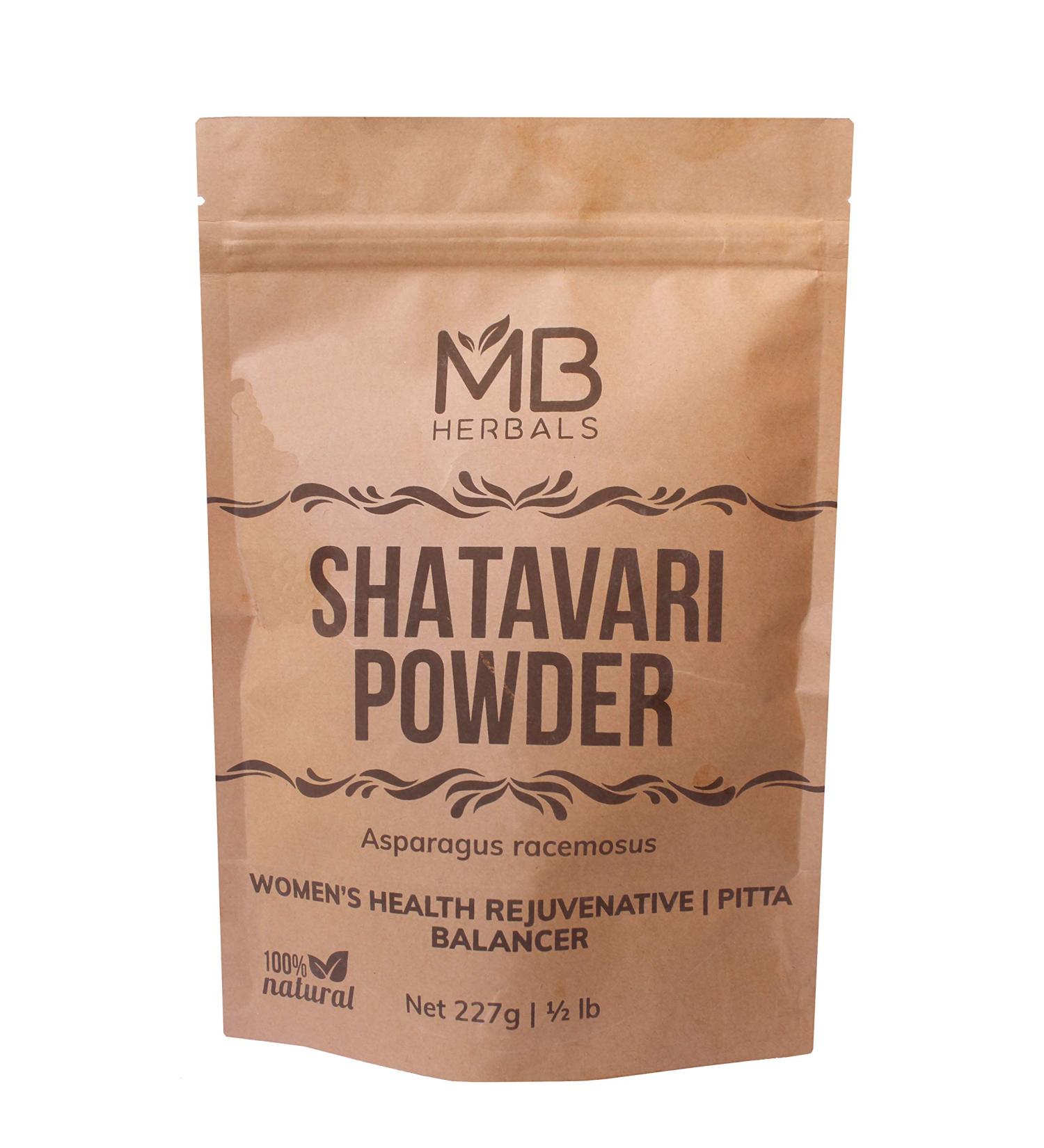 MB Herbals Pure Shatavari Powder 227 Gram | 8 oz | 100% Pure Asparagus racemosus | Rejuvenative Herb