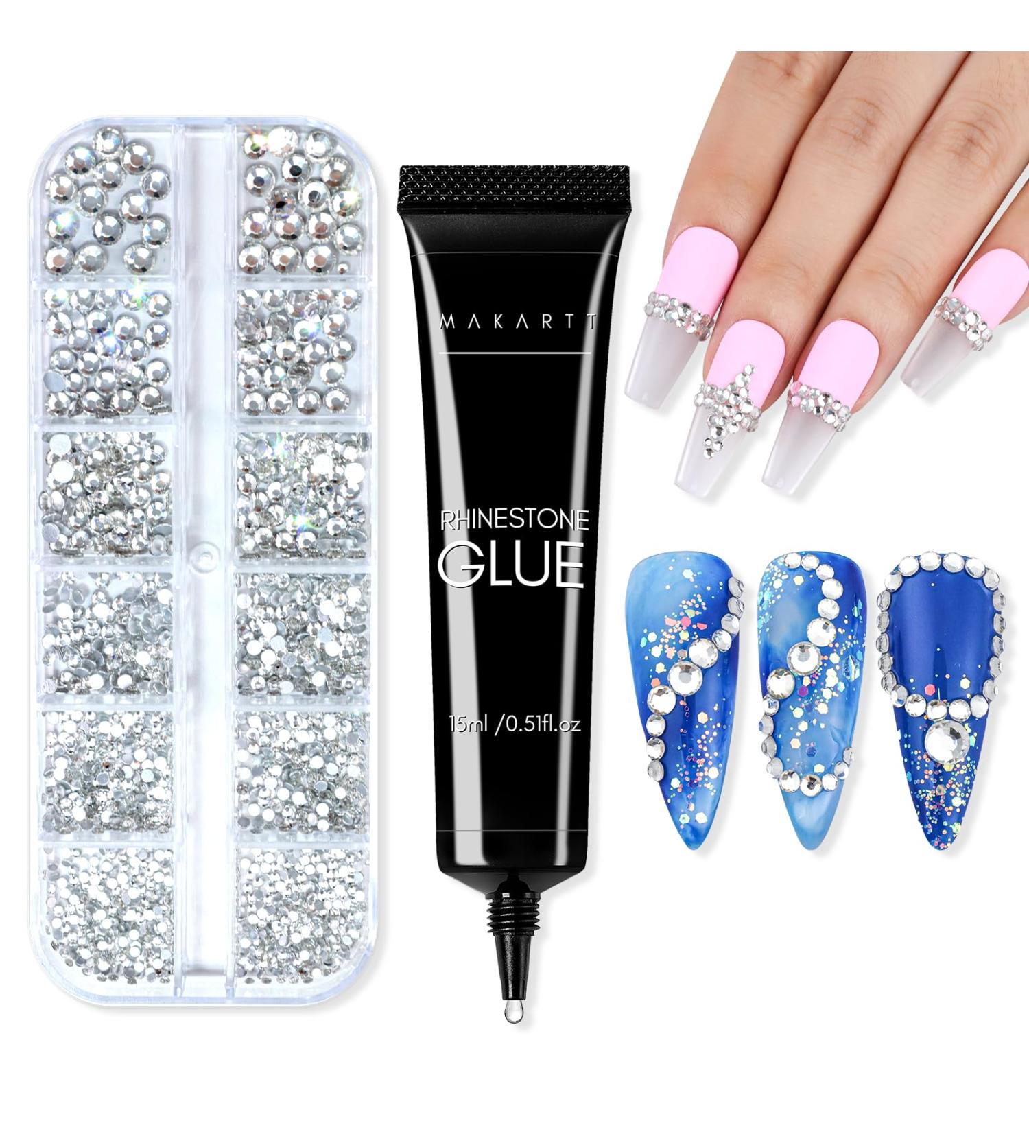 Makartt Nail Rhinestone Glue Gel Kit 15g - Super Adhesive for Crystal Stones, Jewels - Nail Art Rhinestone Gel - Buy Online on GoSupps.com