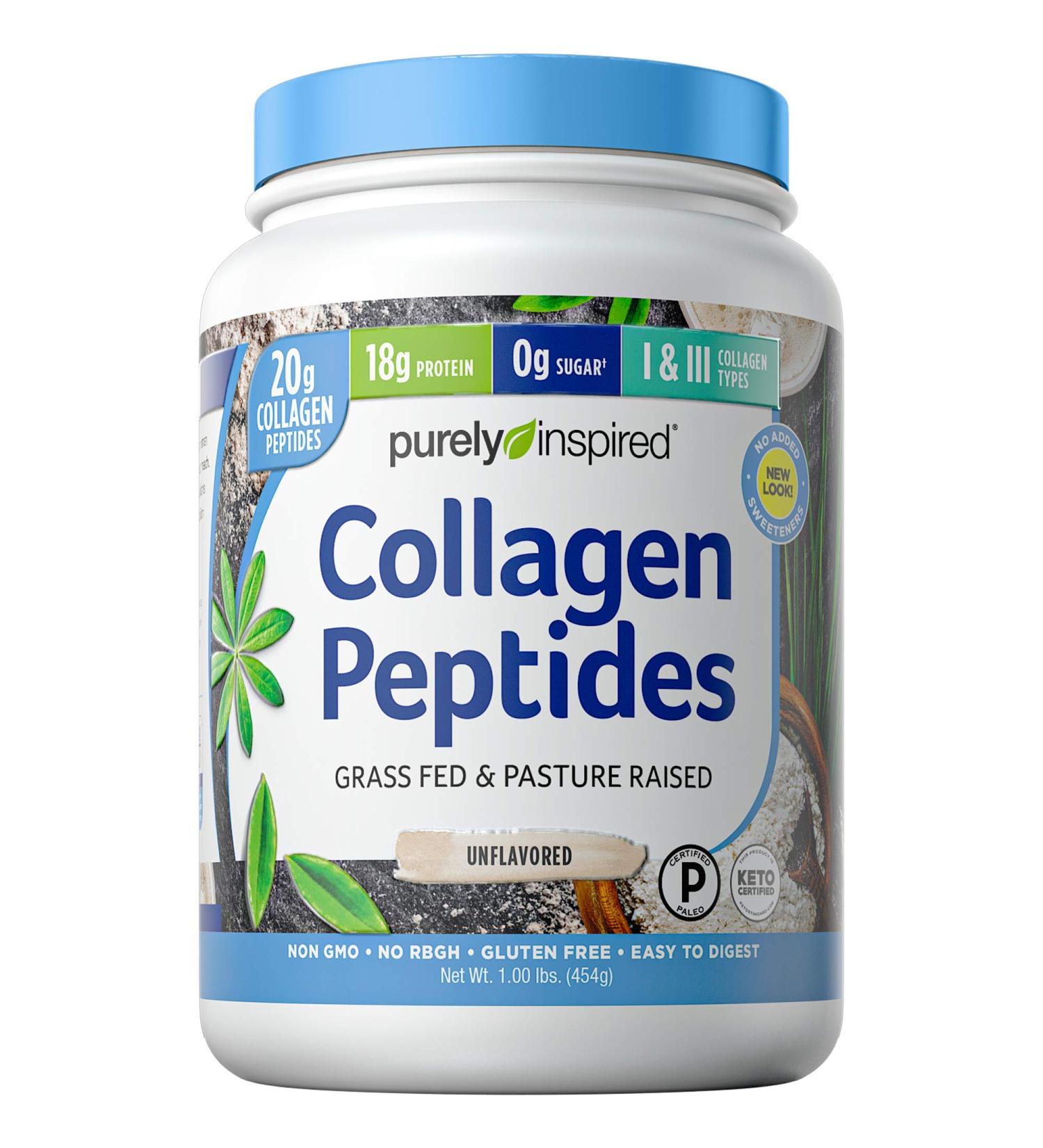 Purely Inspired Collagen Peptides Unflavored 1 lb - 100% Pure Protein Supplement - Buy Online on GoSupps.com