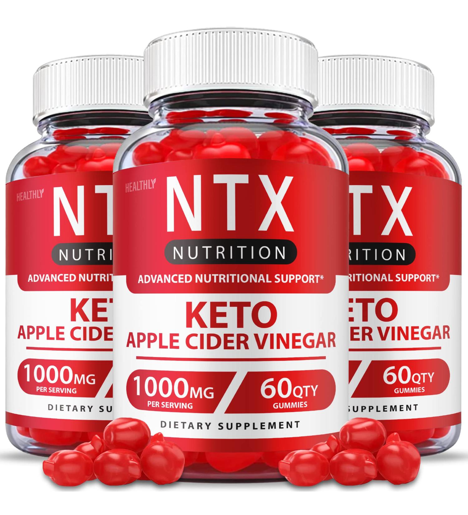 Ntx Keto Gummies 3-Pack - Official Vegan Formula for Weight Loss - Includes ACV, Vitamin B12, and Beet Root Juice - 180 Gummies - Buy Online on GoSupps.com