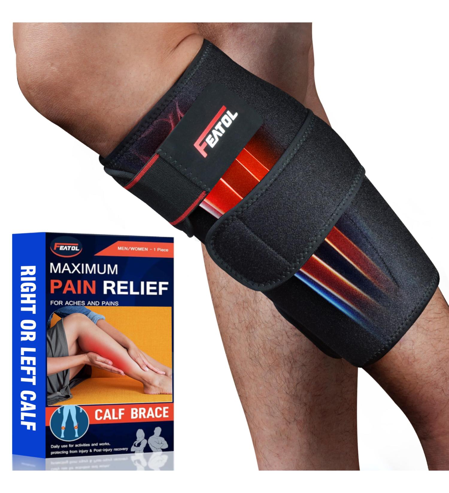 FEATOL Calf Brace - Adjustable Shin Splint Compression Wrap for Pain Relief & Support | Shop Internationally - Buy Online on GoSupps.com