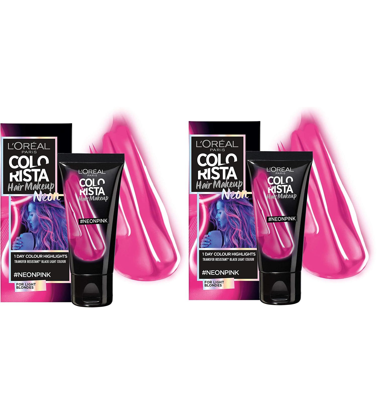L'Oreal Colorista Makeup Party Festival Neon Pink Temporary Light Blonde Hair Colour 30ml