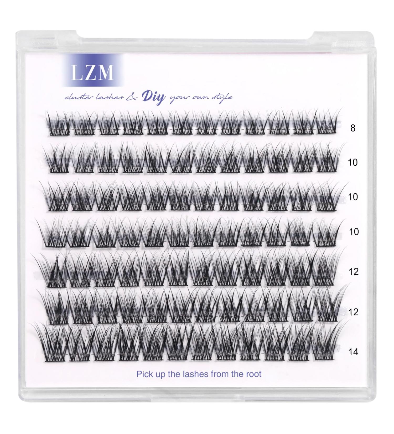 Buy LZM Lashes - 84 PCs Individual D Curl DIY False Eyelashes 8-14MM | Natural Cat Eye Look - Buy Online on GoSupps.com