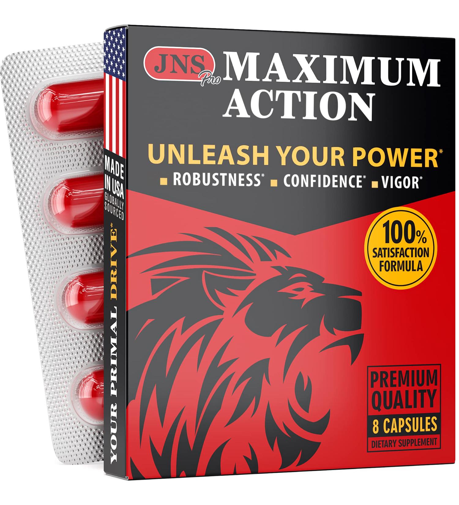 JNS Pro Natural Vitamins for Men with Horny Goat Weed - Made in USA - 8 Capsules - Buy Online on GoSupps.com