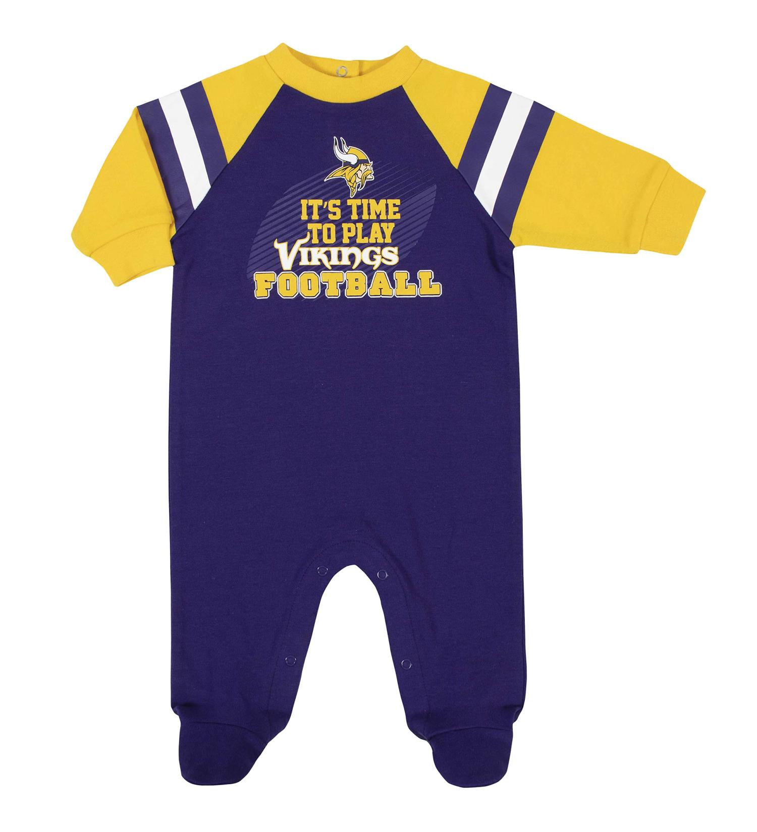 NFL Minnesota Vikings Baby Boys Sleep and Play Footie - Purple/Gold (3-6 Months) - Buy Online on GoSupps.com