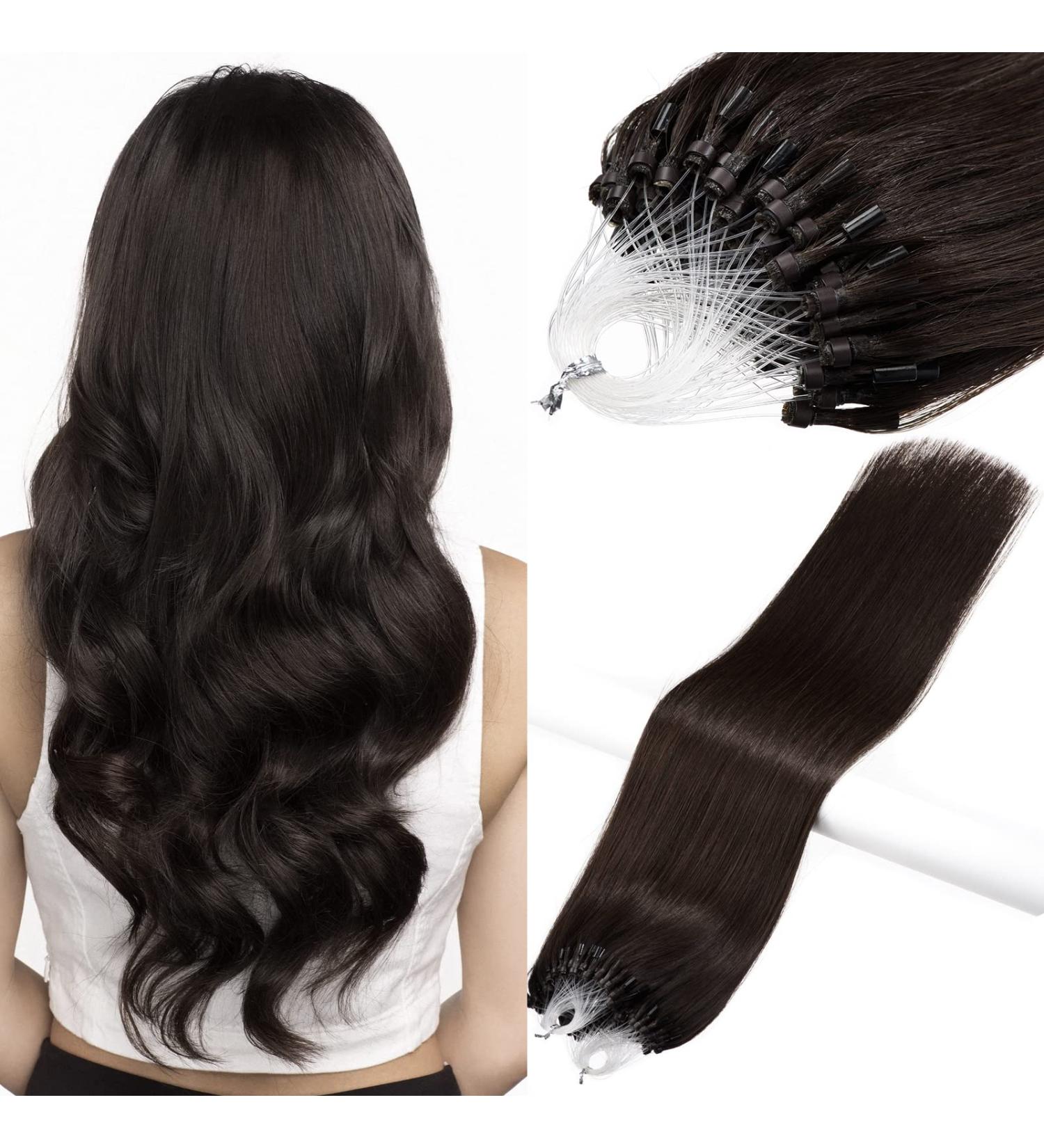 Buy Micro Loop Hair Extensions - Halo Human Hair 0.5g/50g Pack Silky Smooth Pre-Bound 18 Inch #2 - International Shipping Available - Buy Online on GoSupps.com