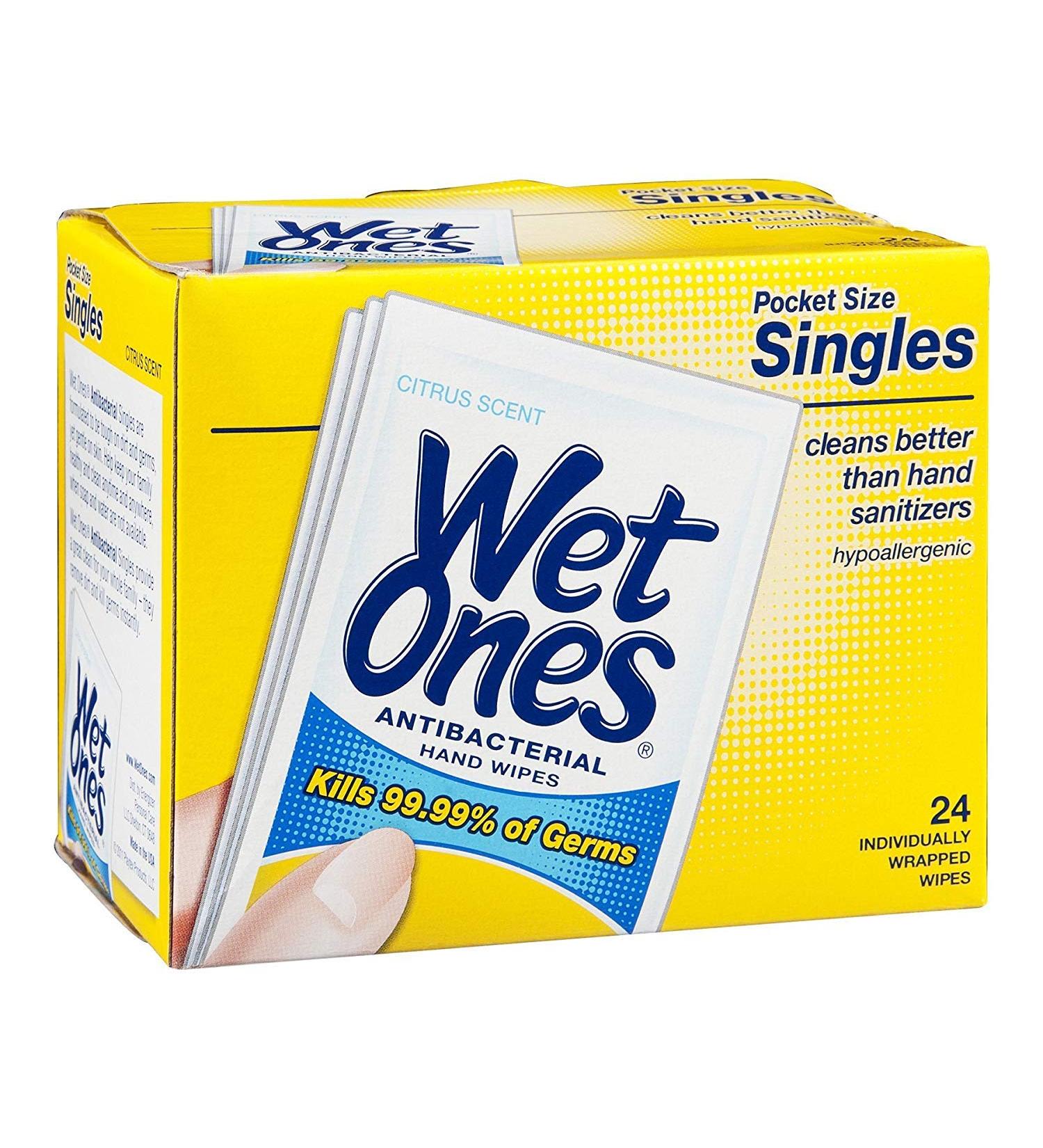 Wet Ones Antibacterial Wipes Citrus Scent 24 Count