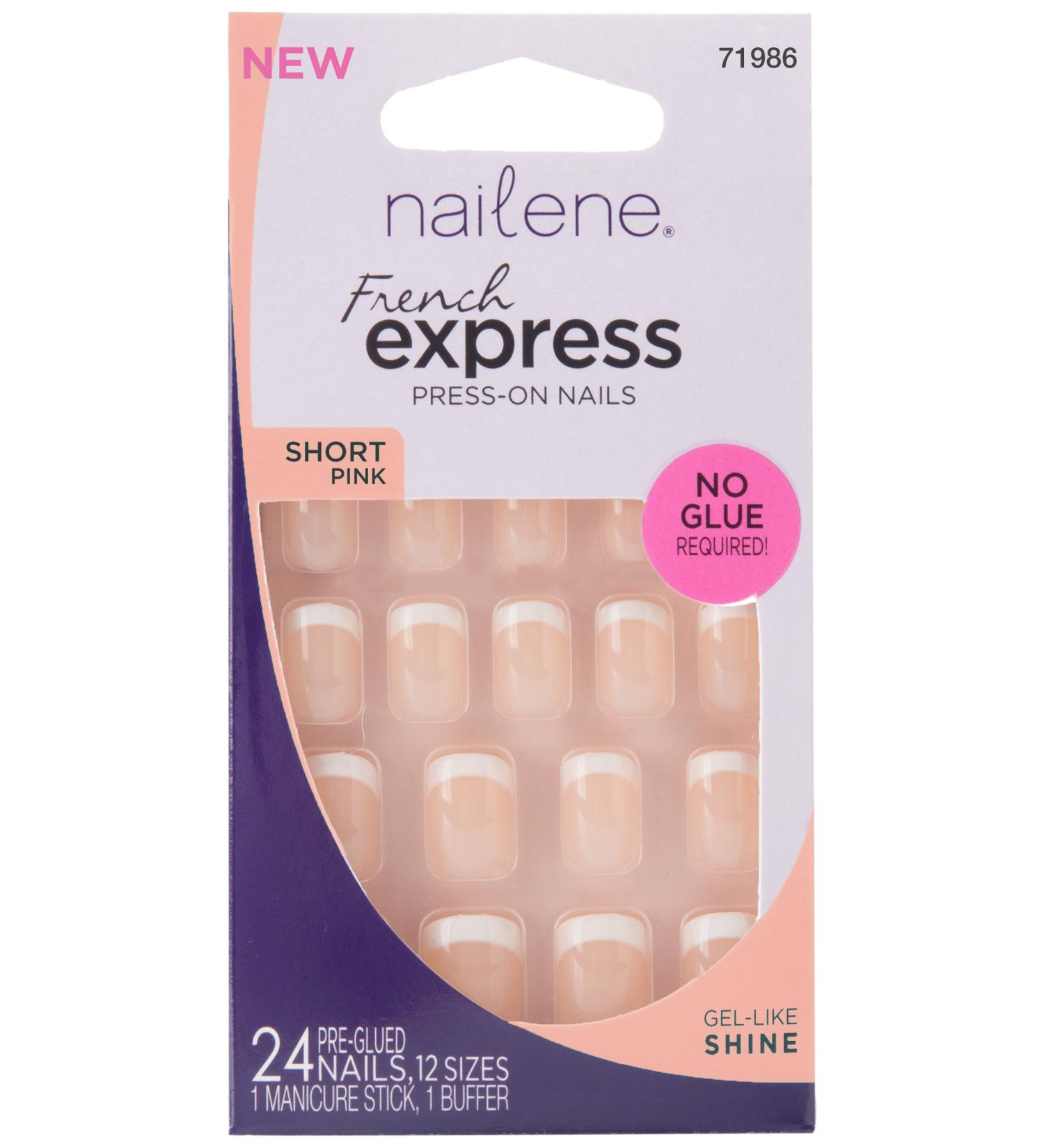 Nailene French Express ready to wear nails short pink fuzzy