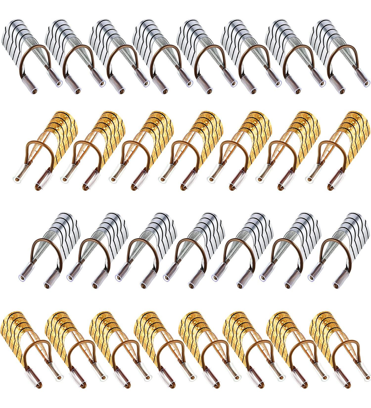 20 Reusable Nail Extension Forms - French Nail Tips for Manicure - Gold & Silver - Buy Online on GoSupps.com
