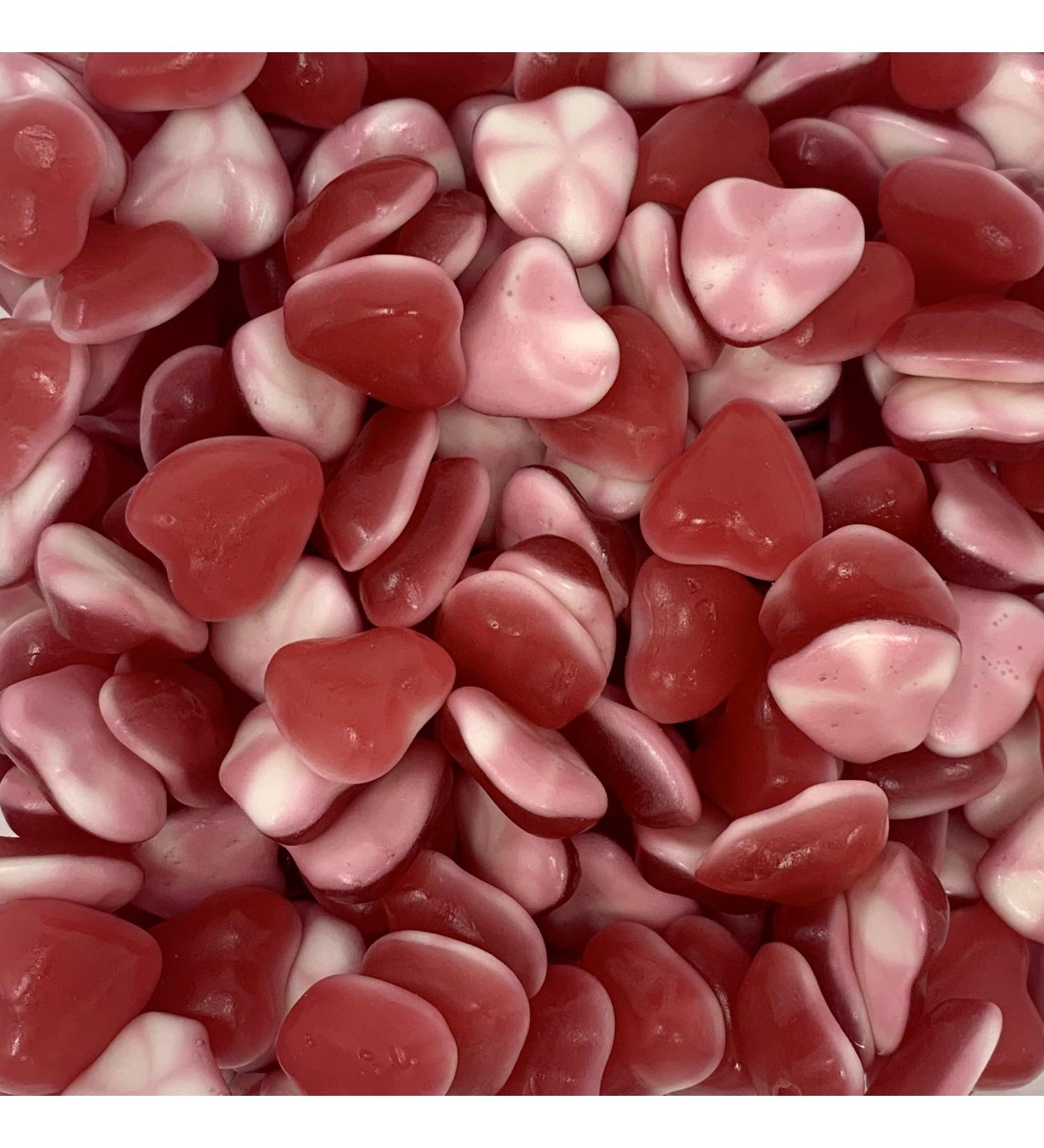 Red & White Jelly Hearts 500g Share Bag by The Gourmet Sweet Company