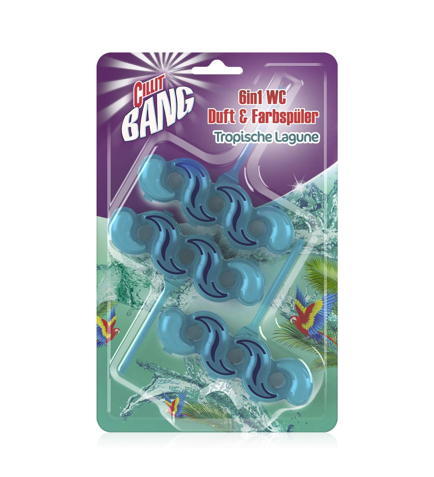 Cillit Bang 6in1 Toilet Cleaner - Turquoise Tropical Lagoon | Fresh & Clean Toilet with Every Flush | 3-Pack - Buy Online on GoSupps.com
